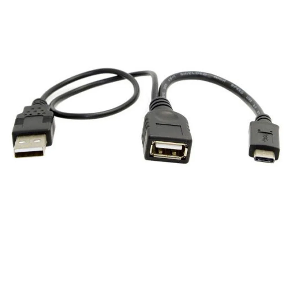 คุณภาพสูงสีดำ USB3.1 ประเภท C data line high speed Type - C ชายหญิง USB 2.0 OTG USB การเชื่อมต่อสายแหล่งจ่ายไฟ