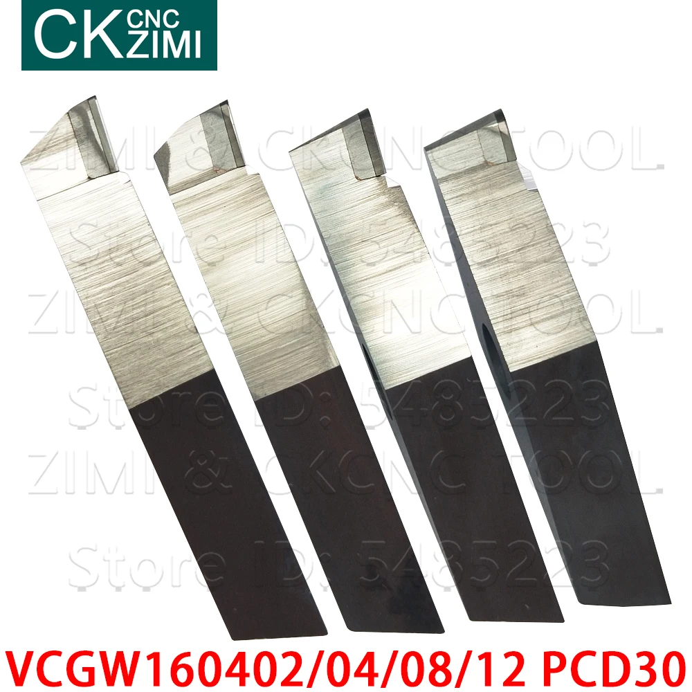 VCGW160402 VCGW160404 VCGW160408 VCGW160412 PCD30 diamentowa wkładka CNC uchwyt na narzędzia tokarskie zewnętrzne tokarka VCGW do miedzi aluminium