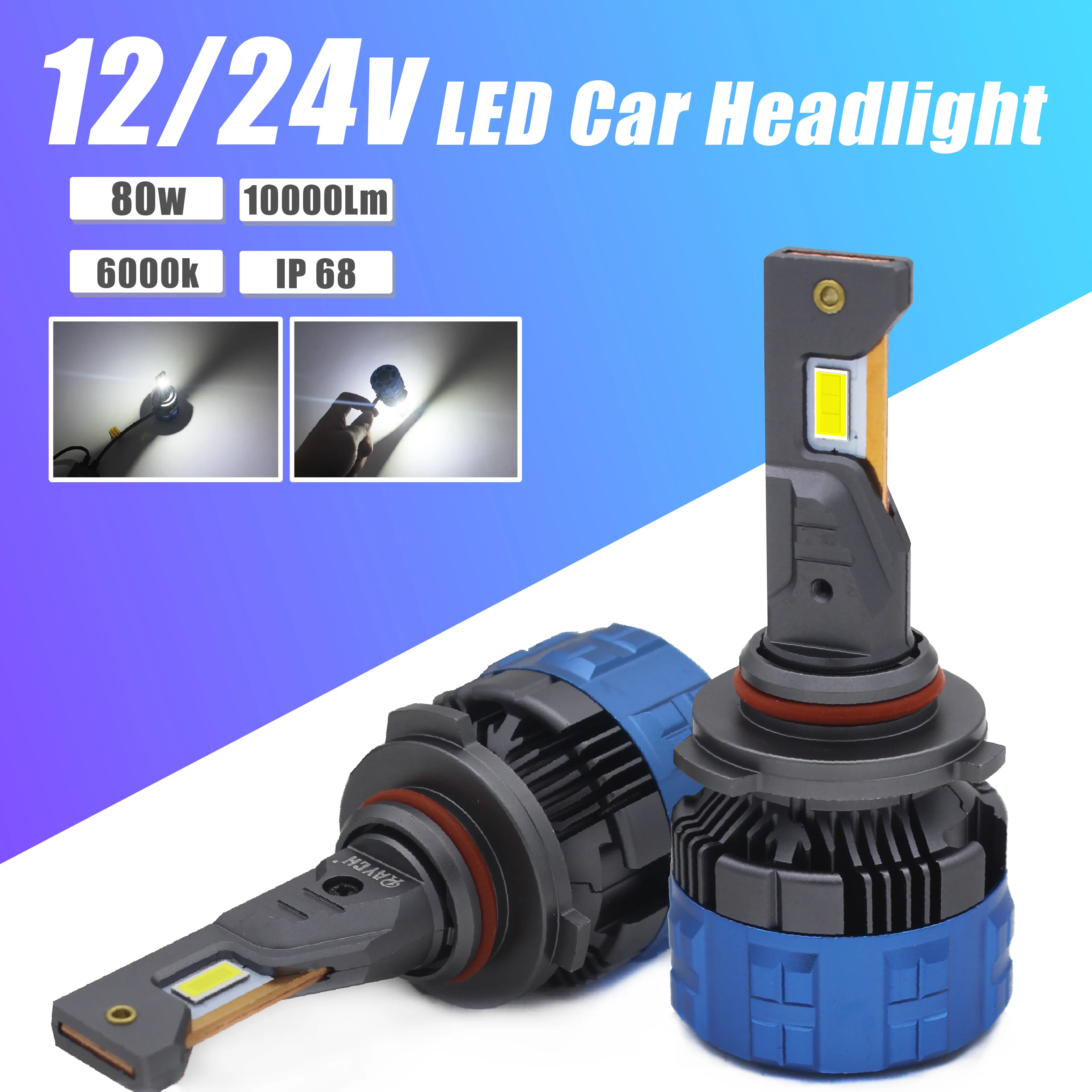 

Super Luces Led H4 Bombilla Ampoule Lampada Led H7 Canbus Headlight Bulb 6000K White 12V