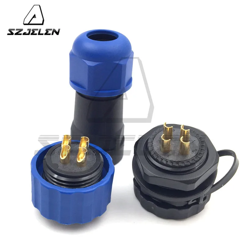 Sd20 Waterproof 4Pin Male Plug Female Socket Connectors , Industrial Automation Power Connectors, Ip68