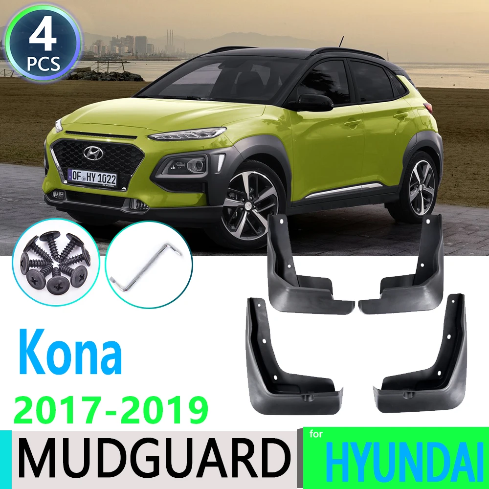 

for Hyundai Kona Kauai 2017 2018 2019 4 PCS Car Fender Mudguard Mud Flaps Guard Splash Flap Mudguards Car Accessories