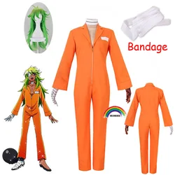 2020 Anime Nanbaka NO.25 Niko Rock Prison Uniform cosplay Costumes Orange Bodysuit + Glove Prisoner cosplay Halloween Clothing