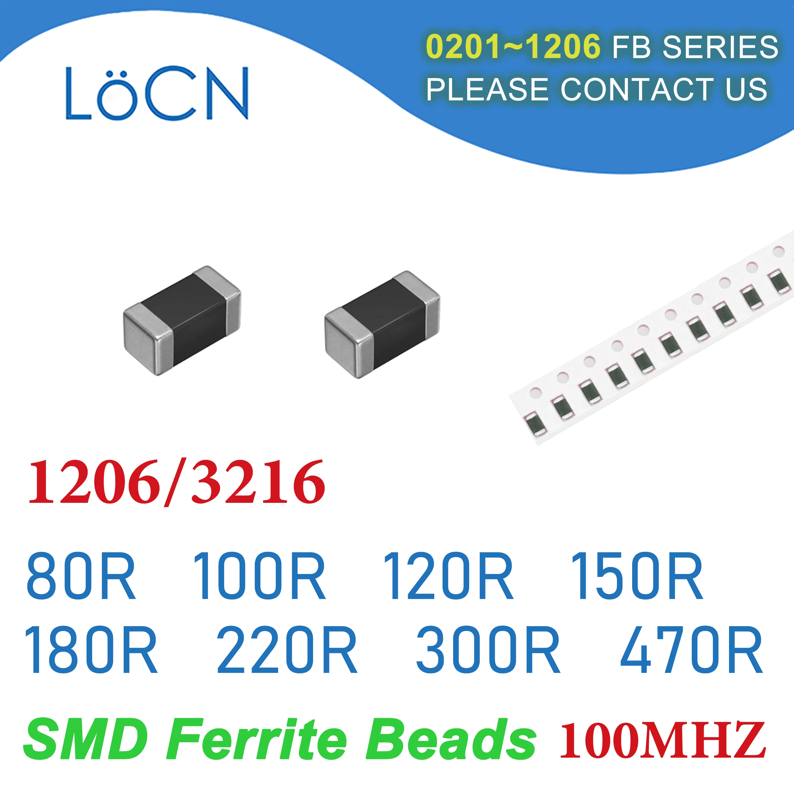 

4000PCS 1206/3216 100MHZ SMD Ferrite Beads 80R 100R 120R 150R 180R 220R 300R 470R Chip Inductor Multilayer 25% High Quality