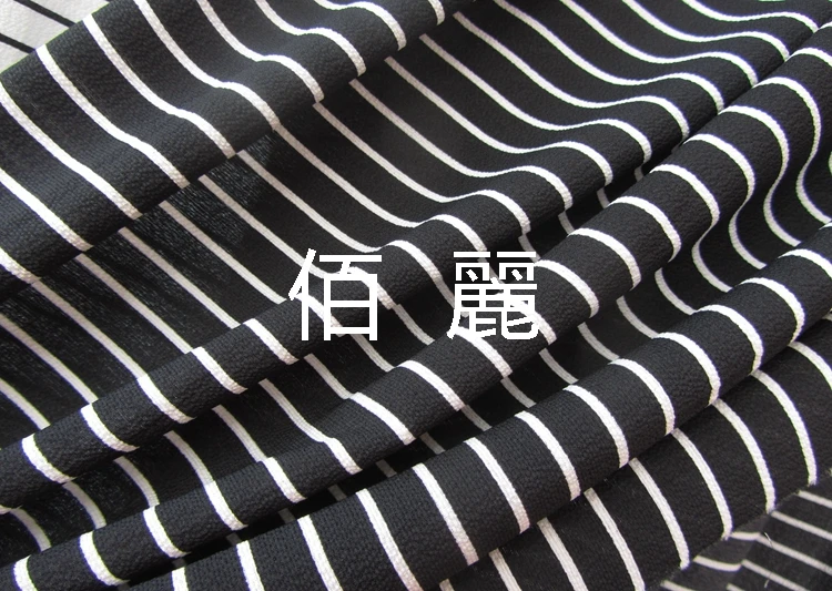 Tatting Class Fabric Black And White Deep Blue Stripes Cloth Habijabi Chiffon Clothing Fabric Currently Available/1m