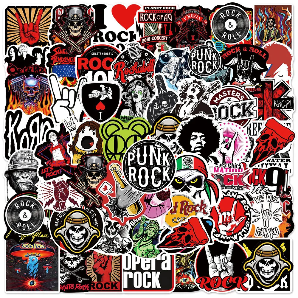 10/30/50/104 pièces Rock Band Music Singer Punk Graffiti autocollants guitare Skateboard ordinateur portable téléphone bagages voiture moto