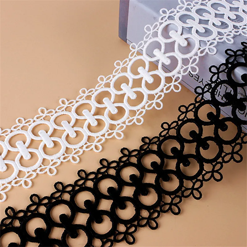 Hollow Out Floral Embroidered Lace Ribbon 60 mm Width DIY Apparel Sewing Fabric Lace Dress Clothing Decoration KS88519-6