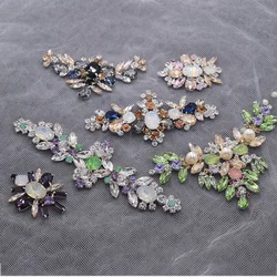Apliques de diamantes de imitación de ópalo de flor Exquiste para mujer, ropa, cinturón de costura, faja, caminos, decoraciones de vestido de novia, gran oferta