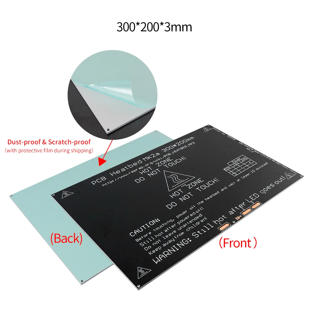 PCB Heated Bed For Prusa MK2A MK3 3D Printer Hot bed Plate 12V 24V 150/214/220/300mm Printing Platform