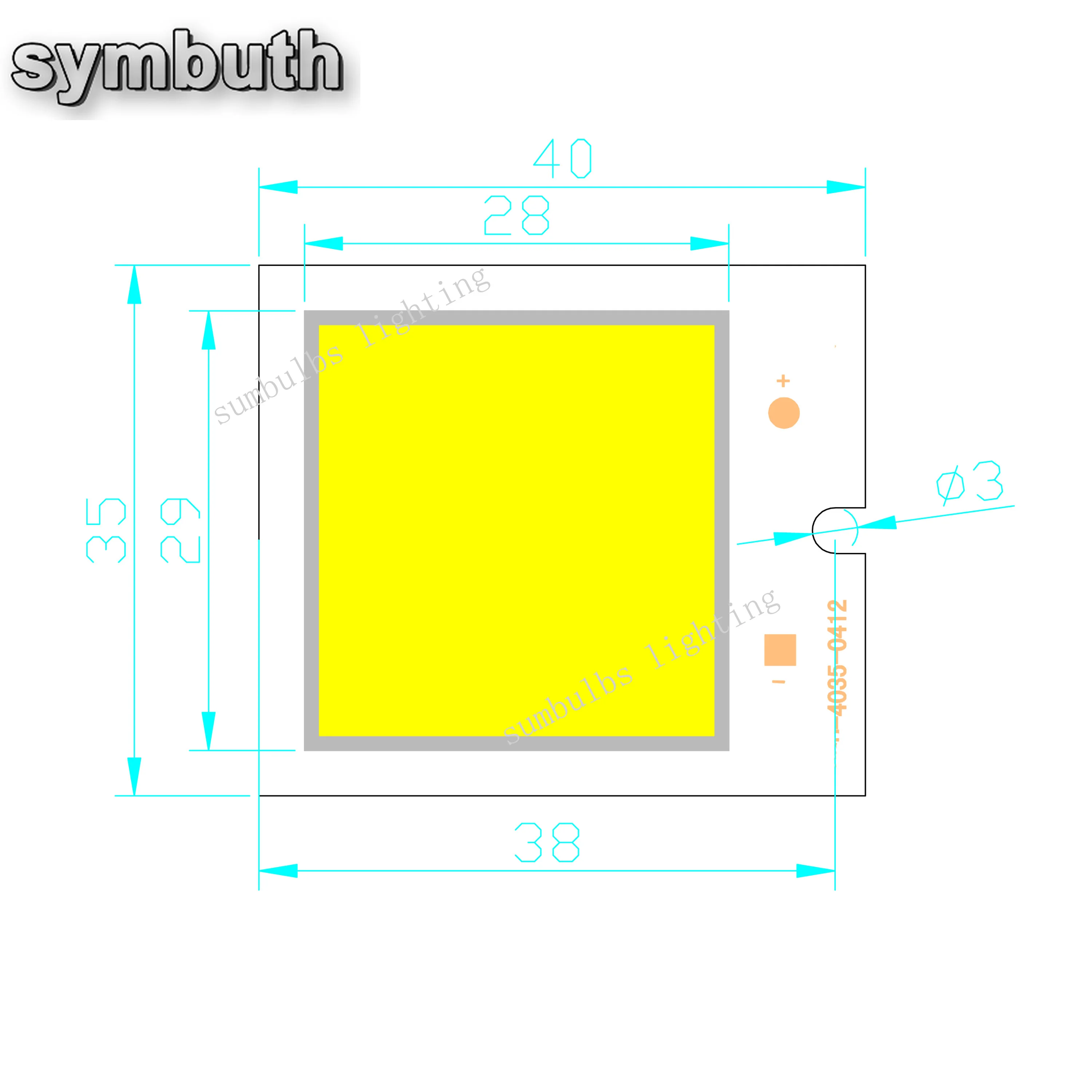 Sorgente luminosa quadrata a LED COB 40*35mm DC 12V 6W Cob Led Board lampadina bianca fredda calda per luci notturne fai da te lampada di moda