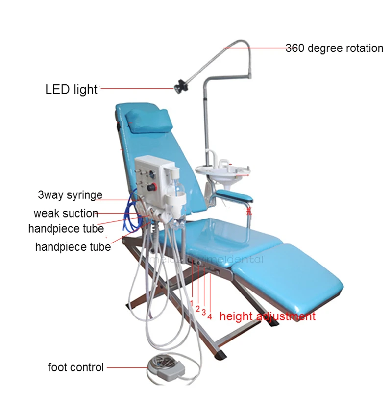 dental portable mobile unit folding chair + air compressor+ turbine unit