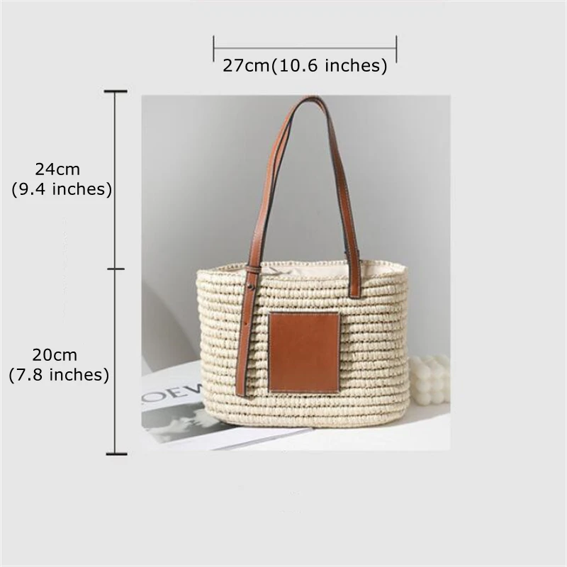 2021 New Hand-made Straw Handbag Fashion One-shoulder Bag for Women Square Rattan Bag All-match Shopping Bag IL00609