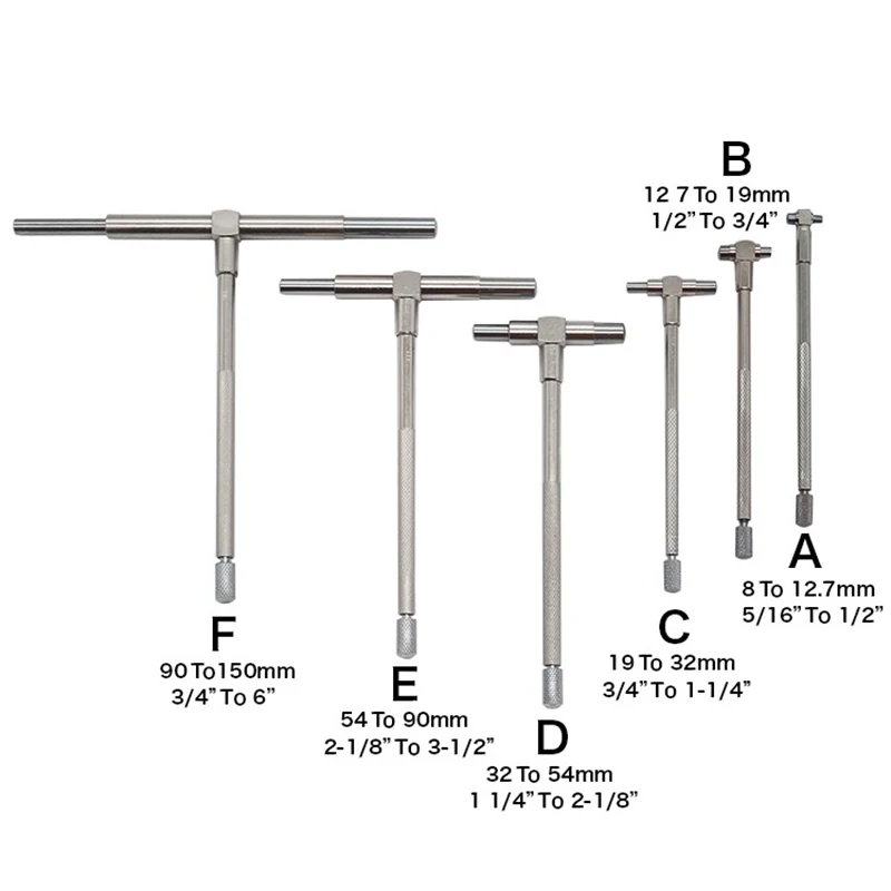 8-150Mm (5/16 "-6") telescopische Gauge Set 6Pcs Interne Gauge 4 Stuks Gat Meters Voor Quick Binnen Metingen Van Gaten