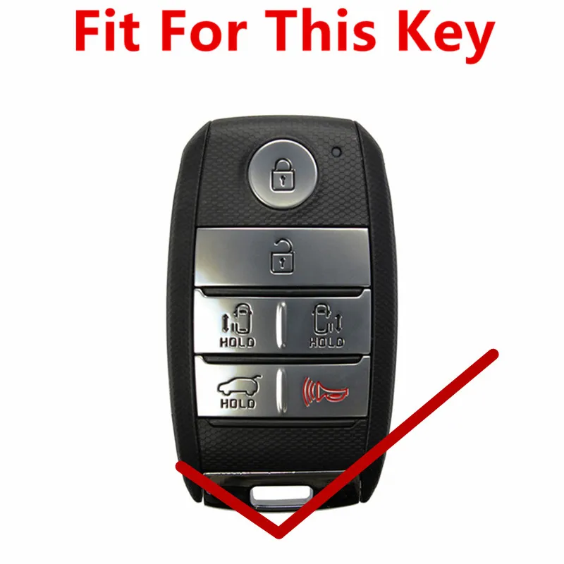 FLYBETTER Genuine Leather 6Button Smart Key Case Cover For Kia Sedona/Grand/Carnival/Sorento L580