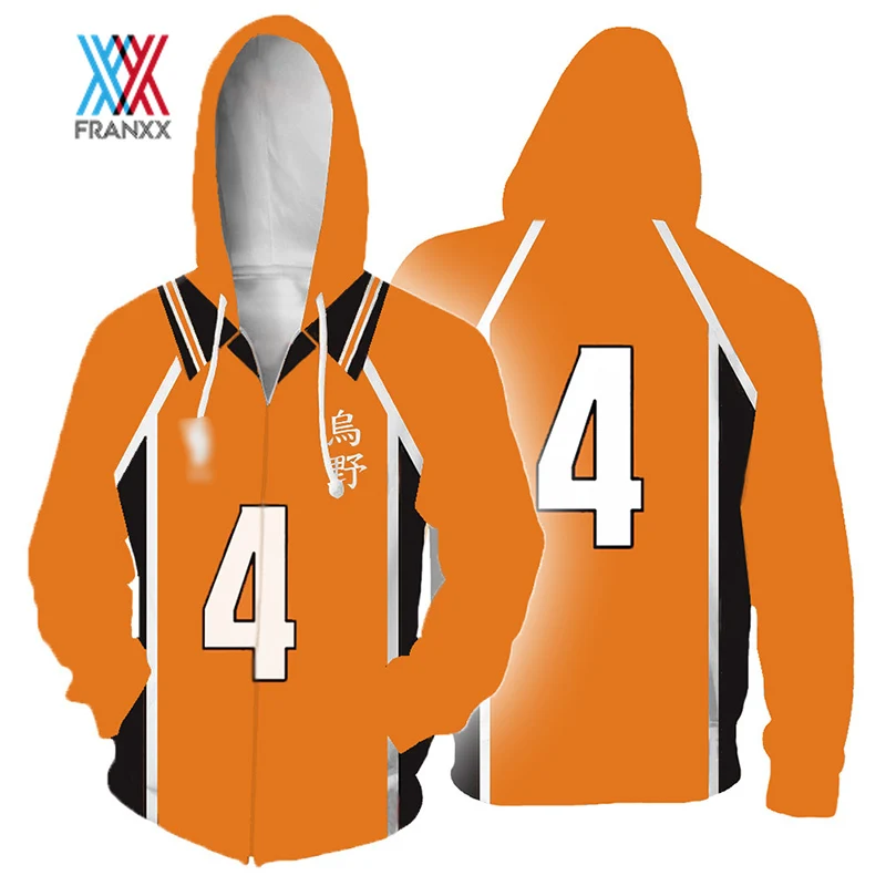 Anime Nishinoya Yuu Hoodies Sweatshirts Coat Hinata Shouyou High School Uniform Men Volleyball Club Jacket Boys Koushi Clothing