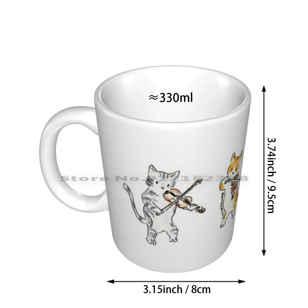 String Meowtet Ceramic Mugs Coffee Cups Milk Tea Mug Cat Cats Music Musician Classical Music Quartet Strings Violin Viola Cello