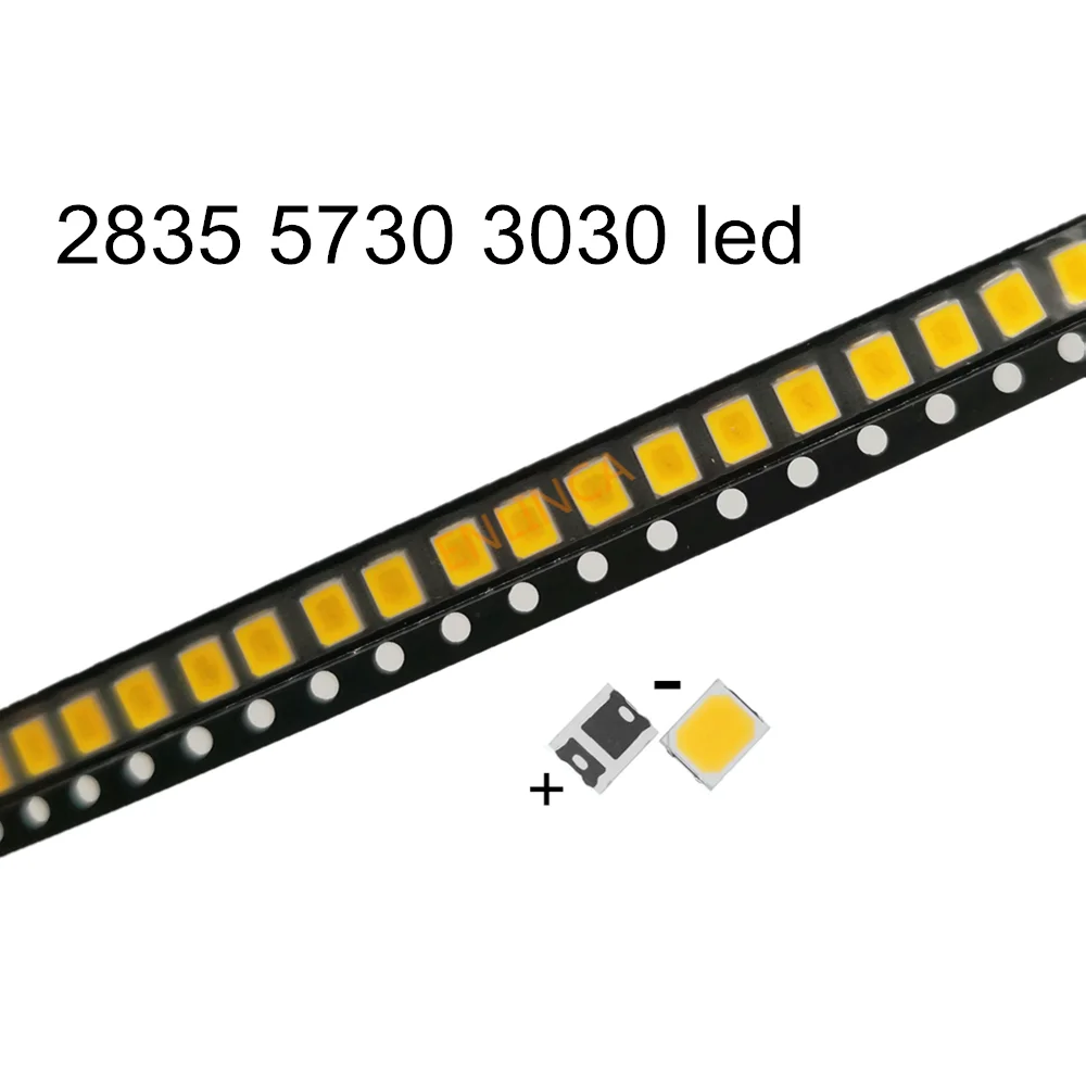 100Pieces High Brightness SMD LED 2835 1W 135LM White 3V 6V 9V 18V 36V 150MA 100MA 30MA 60MA 350mA bright light