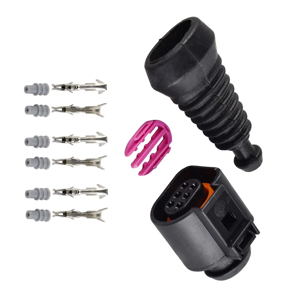 6 Pin Car Temp Sensor Plug 1J0973713 LSU4.9 Wideband Connector Waterproof Electrical Wire For VW Audi Car Truck Accessories