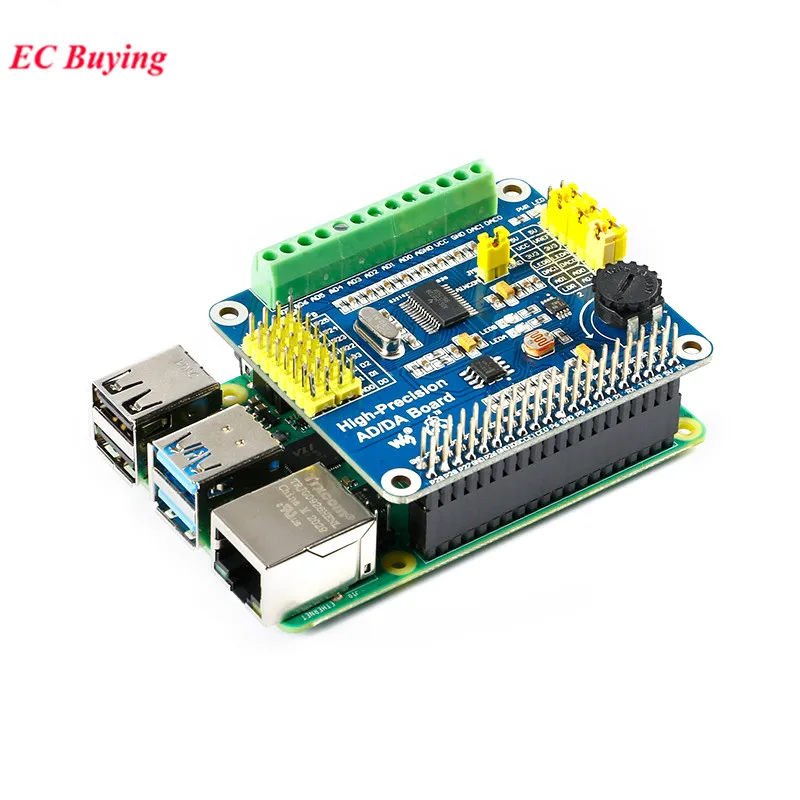 DAC8532 ADS1256 Raspberry Pi High-Precision AD/DA Digital Analog Module Expansion Board Development Pi 3B+/4B Onboard DAC ADS