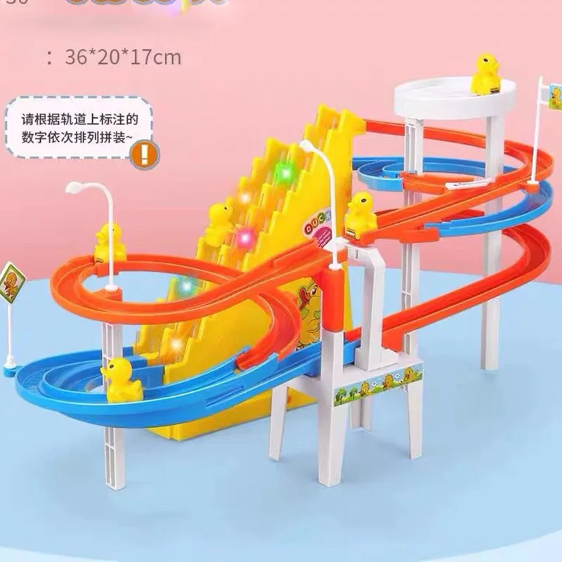 Creative Funny Educational Toys Children Electric Light Music Amusement Climb Stairs Track Toy Fun Climbing Staircase Toys