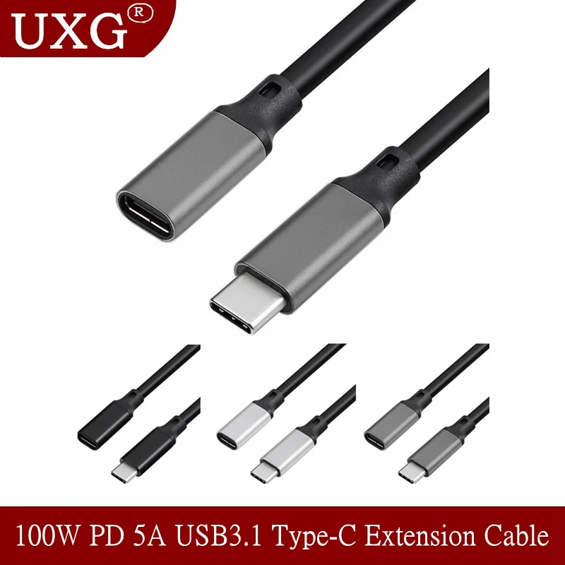 5M 3M USB C 3.1 Gen2 10Gbps Extension Cable Type C to C PD 100W QC4.0 5A Fast Charging Cable For MacBook Pro 4k 60Hz Video Cable