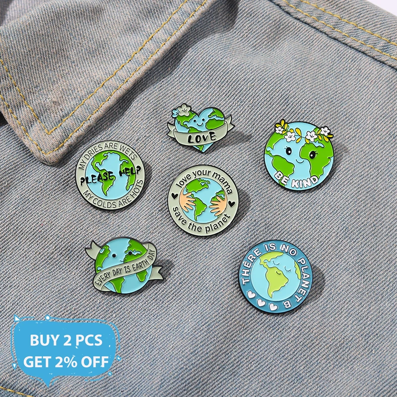 Protect Earth Environment Enamel Pins 