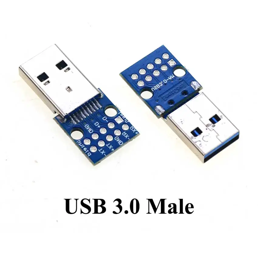 1piece Type A USB 2.0 3.0 Male Female Socket Charging Port Connector With Fixing Holes USB Head Vertical Welding Test Board