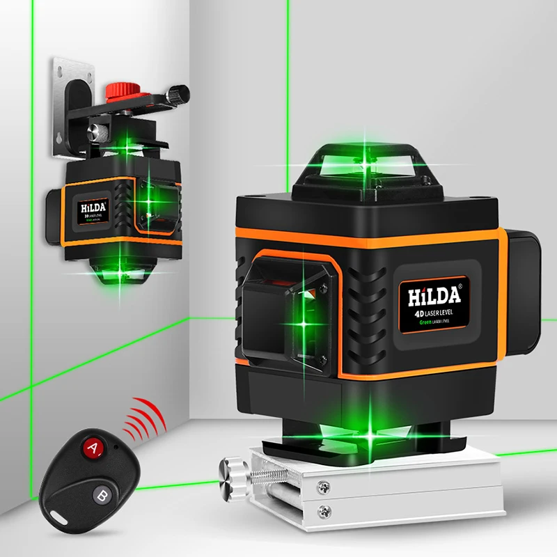 

HILDA 16 Lines 4D Laser Level Self-Leveling 360 Horizontal And Vertical Cross Super Powerful Green Laser Level