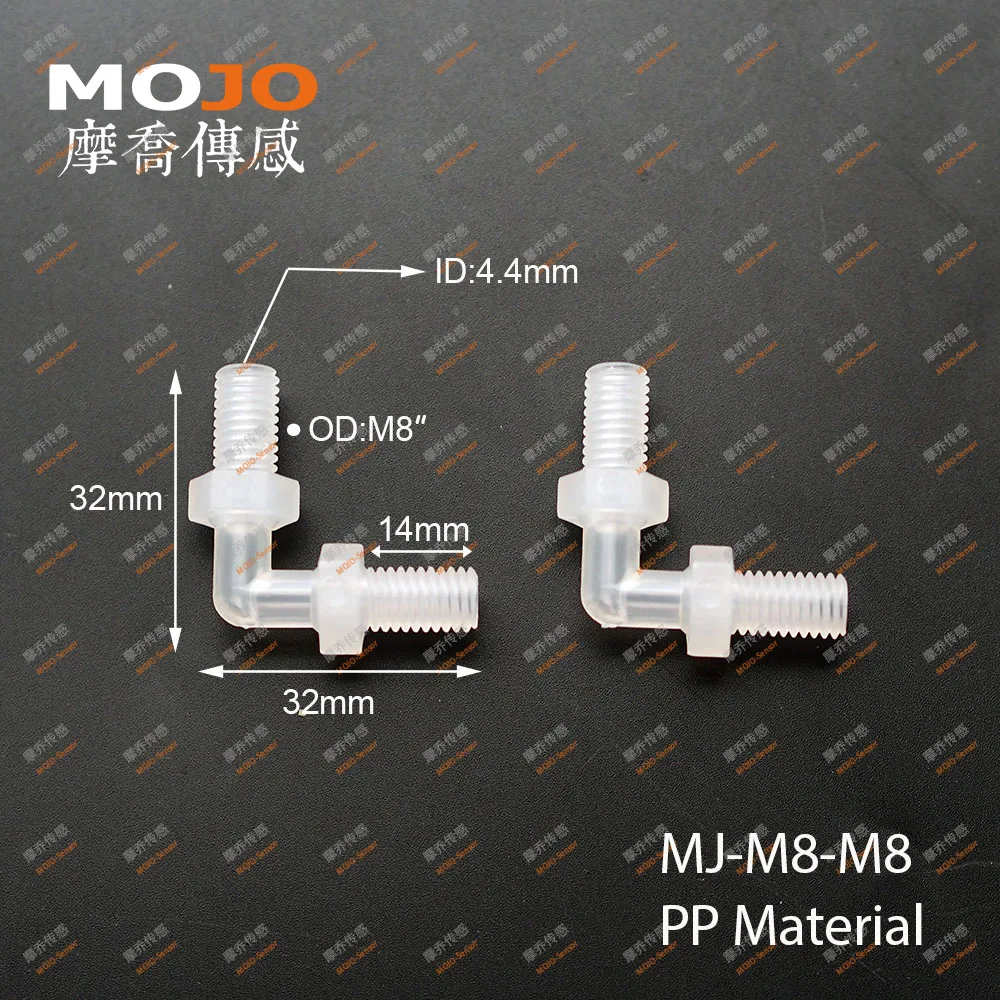 2020 MJ-M8-M8 Elbow type pipe connector for M8 male thread (100pcs/lots)