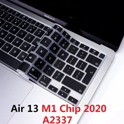 Protector de teclado de diseño europeo para Macbook Air 13 2020 M1 Chip A2337, cubierta de teclado de silicona para Macbook Air M1 Chip A2337