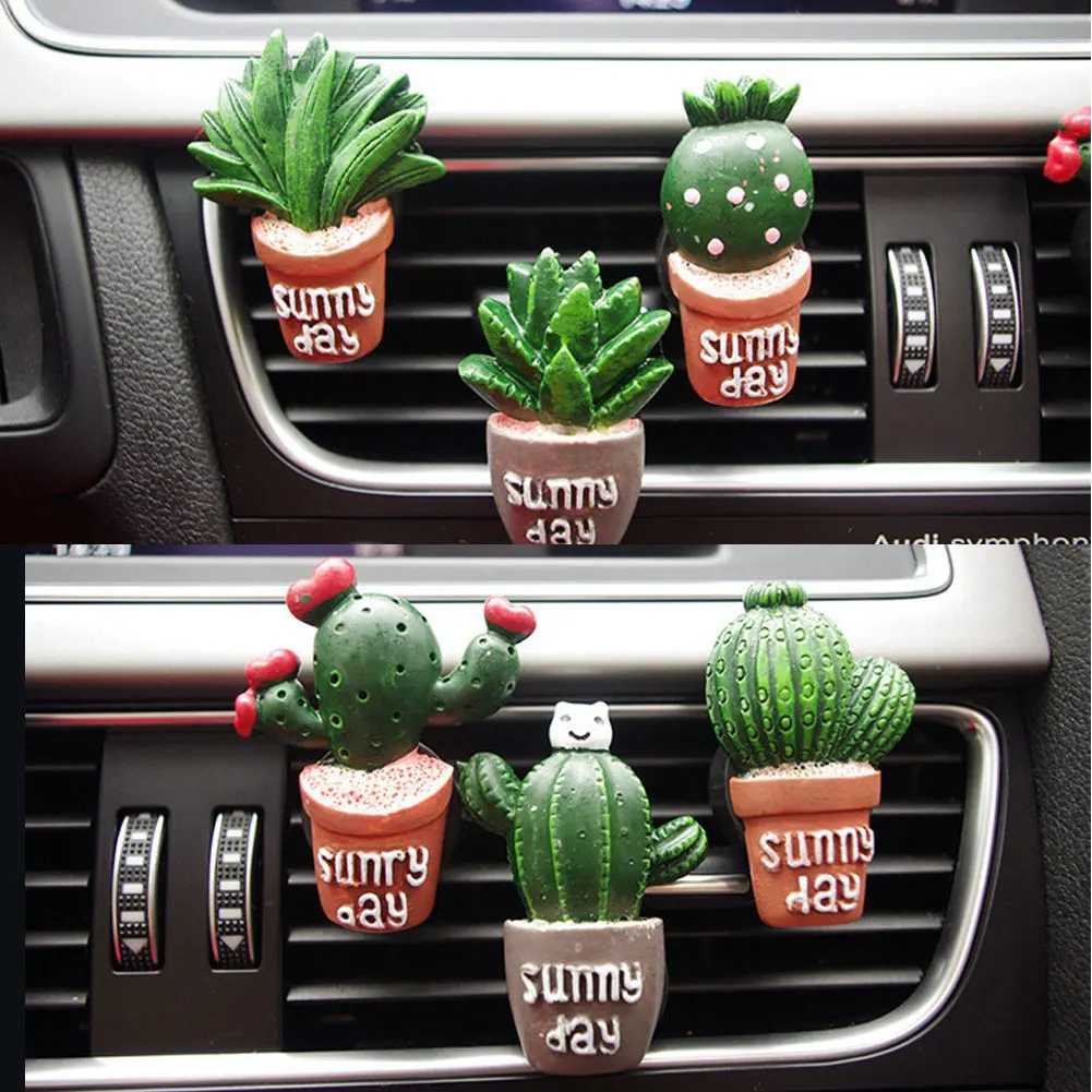 2020 Newest Lovely Cactus Bread Tomato Car Air Vent Outlet Fragrance Perfume Clip Freshener Car Interior Accessories Styling