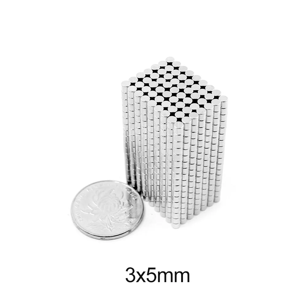 50/100/200/500/1000PCS 3x5 Powerful Magnetic Magnets Disc 3mm x 5mm Small Round Permanent Neodymium Magnets Strong 3x5mm 3*5 mm