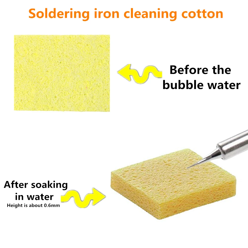 5Pcs Yellow Cleaning Sponge Cleaner for Enduring Electric Welding Soldering Iron