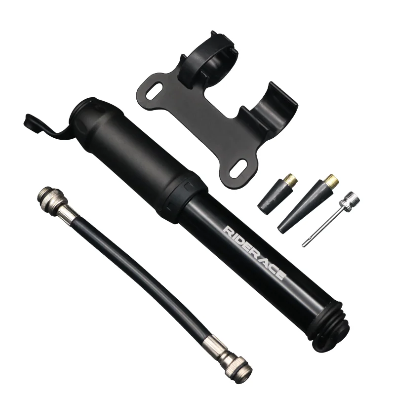 Tragbare Fahrradpumpe mit Schlauch, Ballnadel, Handluftpumpe für Mountainbike und Rennrad, Reifenfüller, Schrader- und Presta-Ventil, MTB-Zubehör – Detail 5