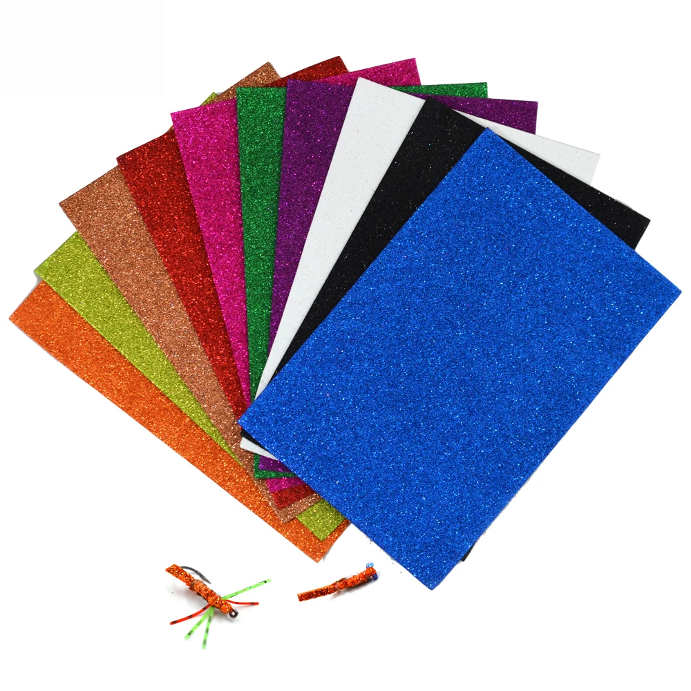 MNFT 10Pcs Flash Float Foam Sheet Fly Tying Foam Sheets Paper Beetle Caddis Fly Tying Material 20*30cm 1.8mm