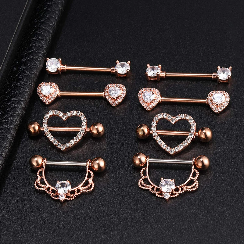 14G Edelstahl Nippelpiercing Set Nippelringe Barbell Pack Rote Kirsche Kuchen Nippel Schmuck Bulk Kristall Nippelpiercings – Detail 26