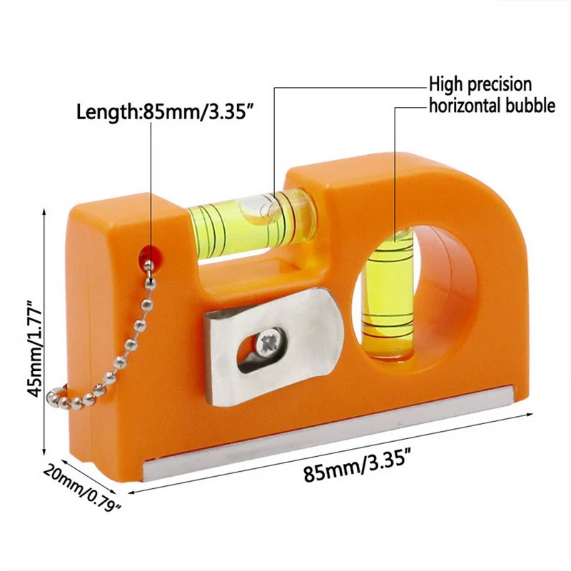 2 w 1 Mini poziomica Bubble ABS magnetyczna kieszonkowa poziomica pęcherzykowa brelok poziomica laserowa Bubble do płytek obraz podłogowy wiszący