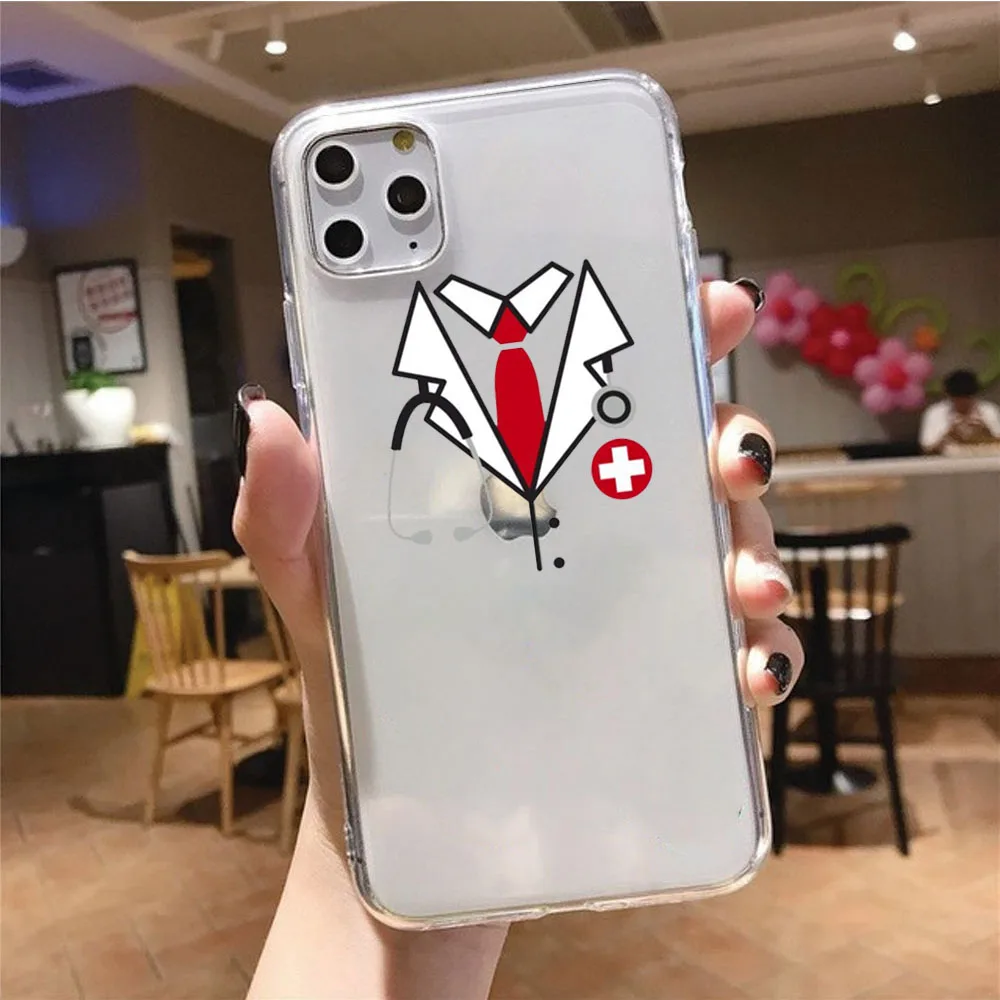 Cute Cartoon Medicine Doctor Nurse Phone Case For iphone 15 14 13 Pro Max 12mini 12 11 ProMax XS MAX XR SE2 14 Plus X