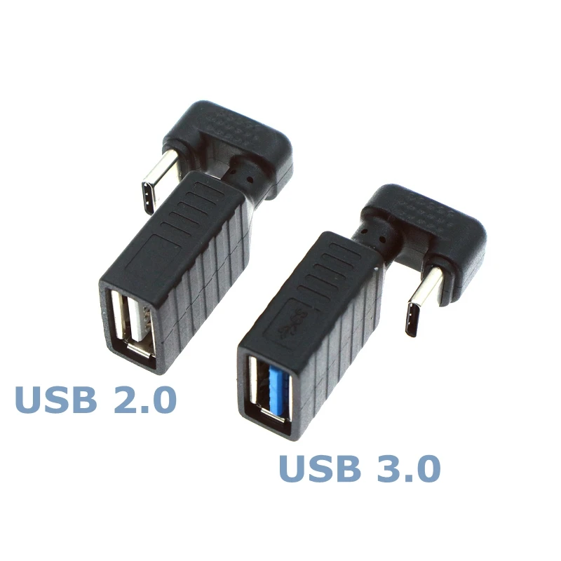 High Speed 180 Degree U-shaped Type-C USB-C OTG to USB 3.0 Female  Adapter for Mobile Phones, Tablets and Mobile Hard Drives