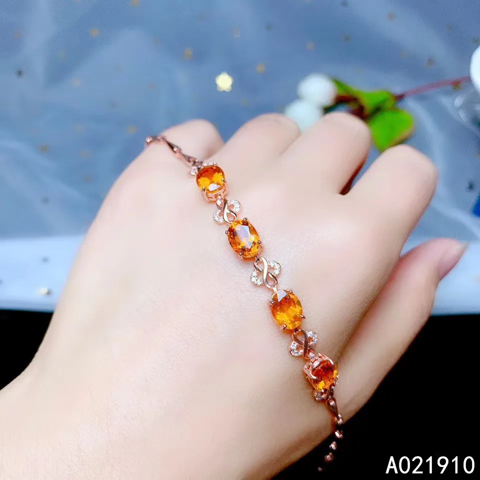 

KJJEAXCMY boutique jewelry 925 sterling silver inlaid Natural Citrine fine female Bracelet support detection noble