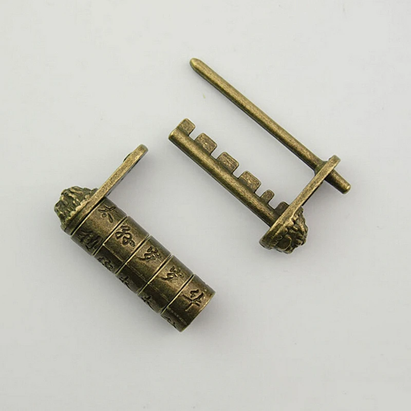 Cổ Vintage Hợp Kim Kẽm Trung Quốc Phong Cách Cũ Khóa Trang Sức Ngực Hộp Mã Khóa Mật Khẩu Khóa Móc Gài Cho Gỗ Vali Tủ Ngăn Kéo