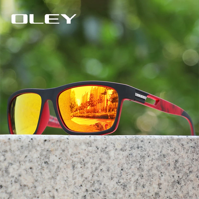 New Men Outdoor Goggles OLEY Fashion classic square sunglasses Women Color film anti-ultraviolet glasses Support custom logo