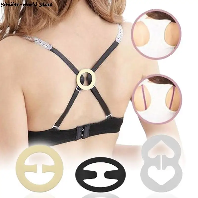 

Women 9pcs/set bra straps bra clip Buckles Shadow-Shaped Buckle Conceal extender Holders silicone bra Click Clear cleavage Bra