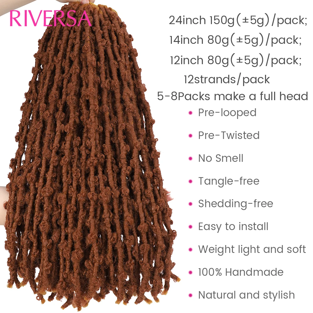 New Butterfly Locs Crochets Braids Hair Faux Soft Locs 24 14 12 inch Dreadlocks Hair Extensions Twisted Boho Locs Braiding Hair