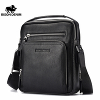 BISON DENIM Men's Genuine Leather Bag Crossbody Bags for Men Messenger Bag Man cow Leather Shoulder Bags Male Handbags
