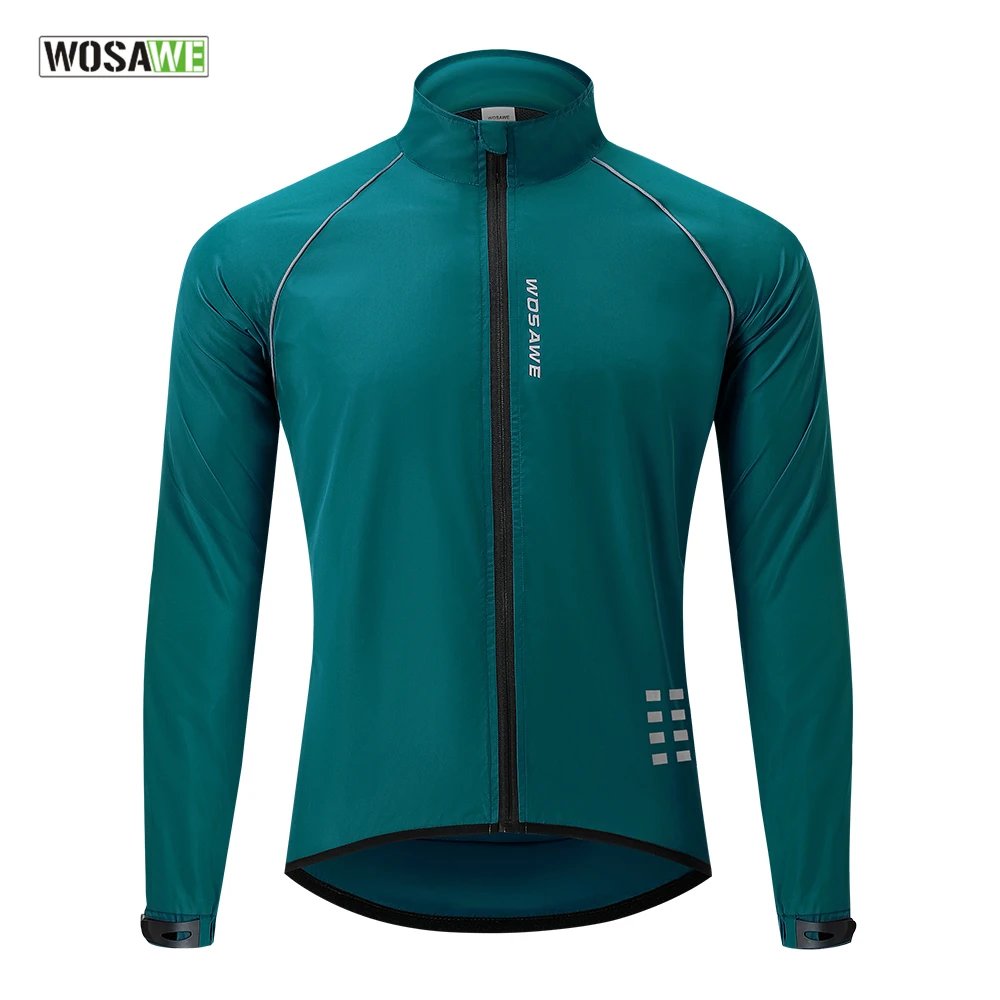 WOSAWE Reflective Men\'s Cycling Jackets Windproof Riding Bicycle Clothing Windbreaker Outdoor Sports Running MTB Bike Mesh Vest