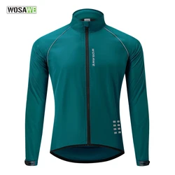 WOSAWE Reflective Men's Cycling Jackets Windproof Riding Bicycle Clothing Windbreaker Outdoor Sports Running MTB Bike Mesh Vest