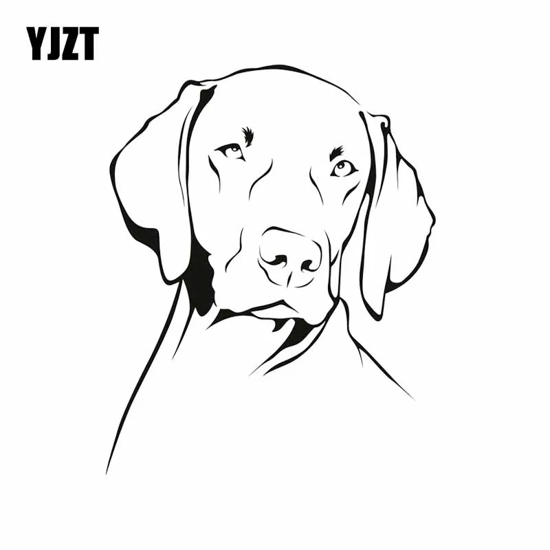 YJZT 13X16.2CM Weimaraner Dog Animals Pets Vinyl Decal Car Sticker Cartoon Black/Silver C24-1119