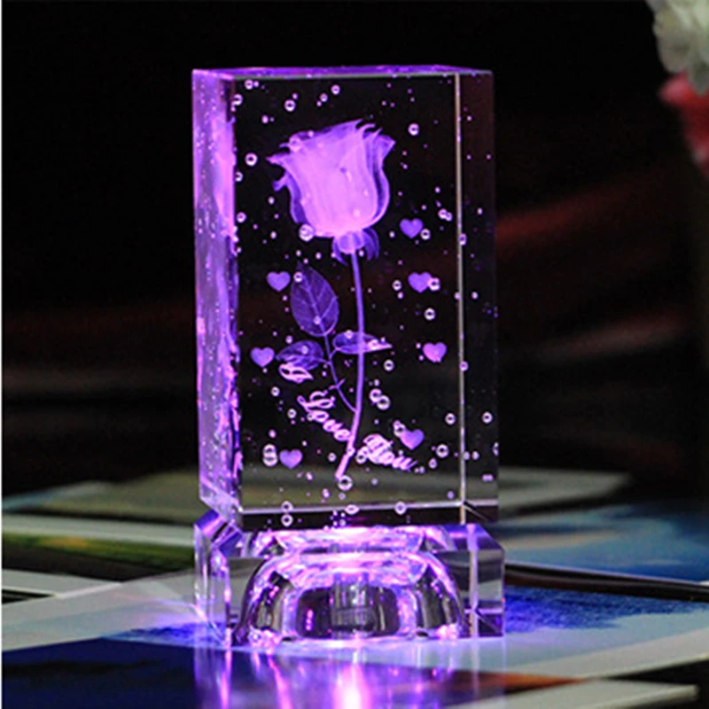 

LED Night Light Crystal Rose Table Lamp Decoration for Home Gift For Valentine Girl Lovers Friends Wedding Party Color Changing