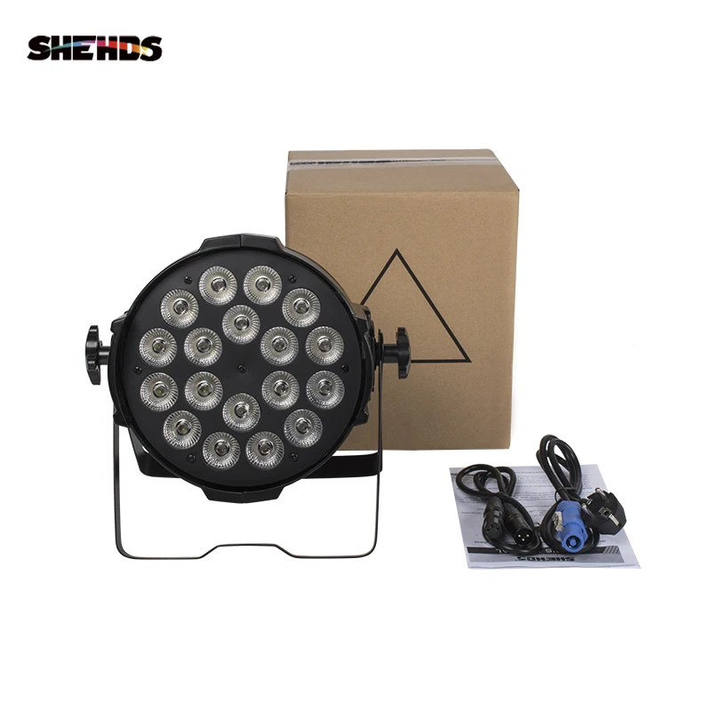 SHEHDS Aluminiowe oświetlenie LED Par 18x18 6w1 RGBWA+UV w Alluminio DMX 512 Stage Light Niepermeable IP20 Dj Illuminazione