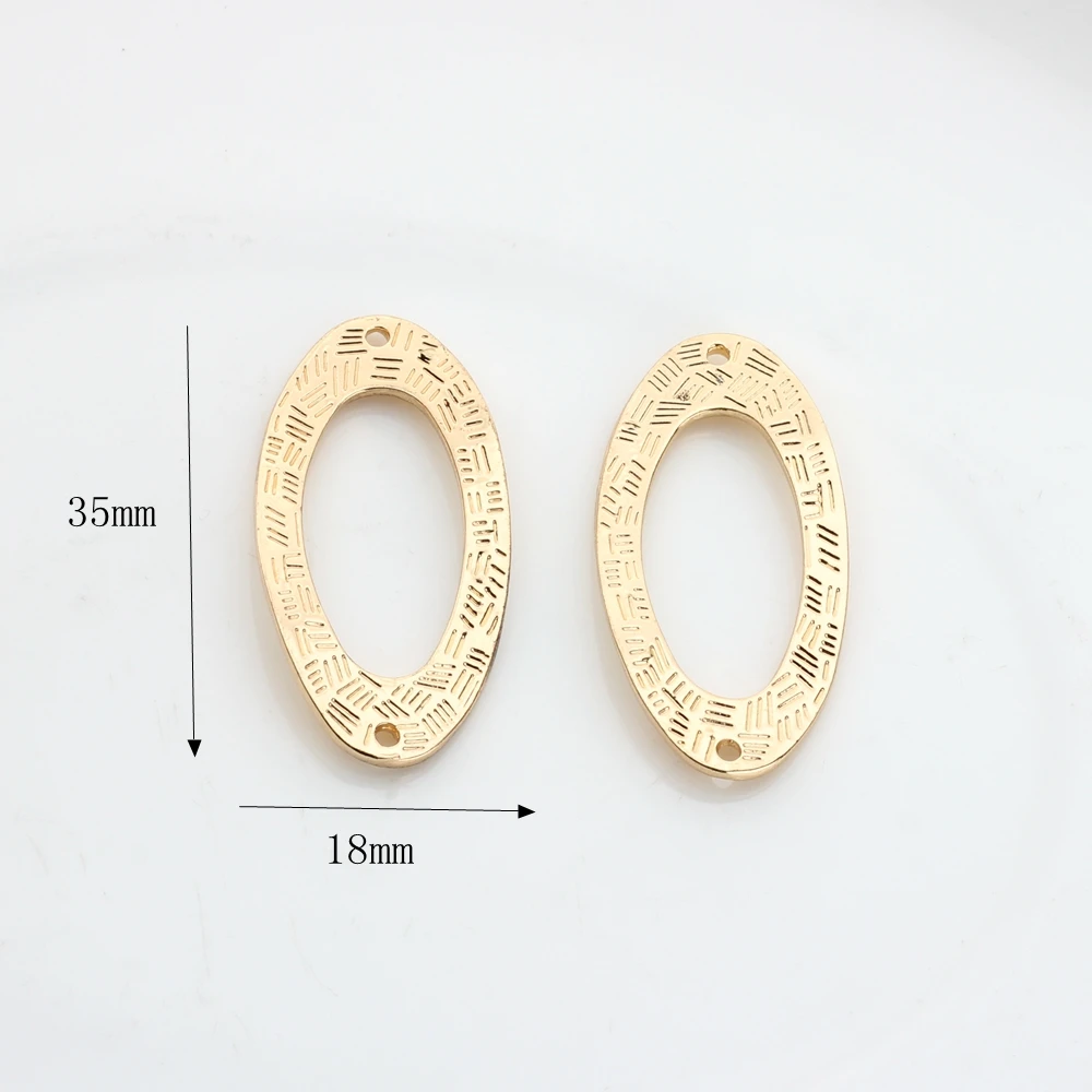 35*17mm 5pcs/lot Zinc Alloy  Oval Porous Twisted Connector Charms Linker For DIY Necklace Earring Jewelry Accessories